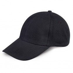 CAPPELLINO 6 PANNELLI IN 100% COTONE PESANTE PETTINATO Nero