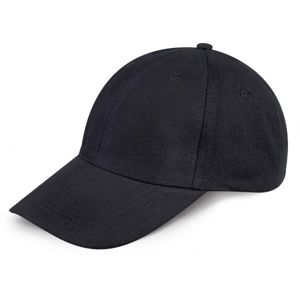 CAPPELLINO 6 PANNELLI IN 100% COTONE PESANTE PETTINATO Nero