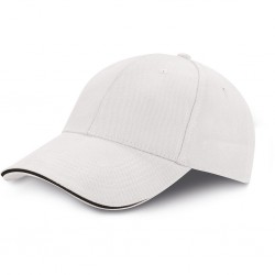 CAPPELLINO 6 PANNELLI IN 100% COTONE PESANTE PETTINATO Bianco/Nero