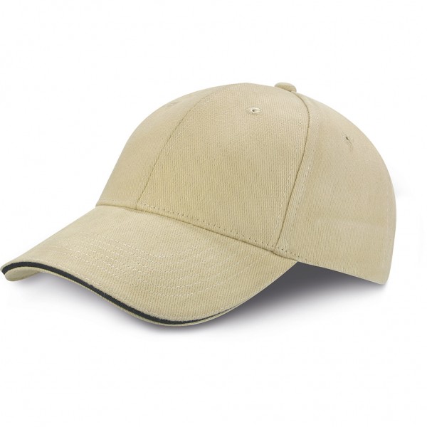 CAPPELLINO 6 PANNELLI IN 100% COTONE PESANTE PETTINATO Kaki