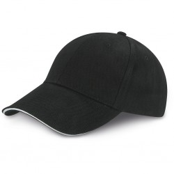 CAPPELLINO 6 PANNELLI IN 100% COTONE PESANTE PETTINATO Nero