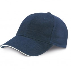 CAPPELLINO 6 PANNELLI IN 100% COTONE PESANTE PETTINATO Blu navy
