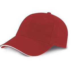 CAPPELLINO 6 PANNELLI IN 100% COTONE PESANTE PETTINATO Rosso