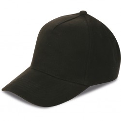 CAPPELLINO 5 PANNELLI IN 100% COTONE PESANTE PETTINATO Nero