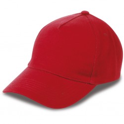 CAPPELLINO 5 PANNELLI IN 100% COTONE PESANTE PETTINATO Rosso