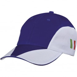 CAPPELLINO 8 PANNELLI BICOLORE SANDWICH  IN COTONE 100% Blu