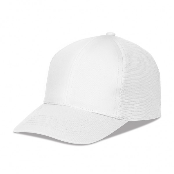 CAPPELLINO 6 PANNELLI MESH IN COTONE E POLIESTERE Bianco