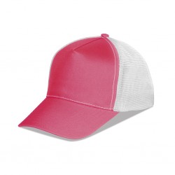 CAPPELLINO 5 PANNELLI MESH COLORI FLUORESCENTI IN 100% POLIESTERE Rosa