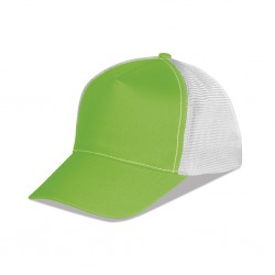 CAPPELLINO 5 PANNELLI MESH COLORI FLUORESCENTI IN 100% POLIESTERE Verde Acido