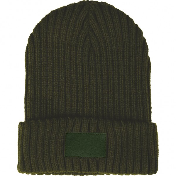 CAPPELLINO ZUCCOTTO IN ACRILICO CON TARGHETTA Verde militare