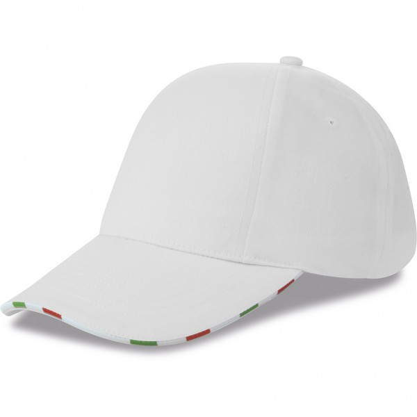CAPPELLINO 6 PANNELLI RUOTATI CON BANDIERA ITALIANA Bianco