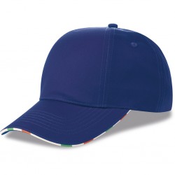 CAPPELLINO 6 PANNELLI RUOTATI CON BANDIERA ITALIANA Blu