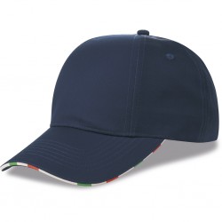CAPPELLINO 6 PANNELLI RUOTATI CON BANDIERA ITALIANA Blu navy
