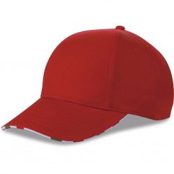 CAPPELLINO 6 PANNELLI RUOTATI CON BANDIERA ITALIANA Rosso