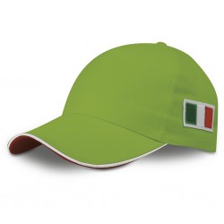 CAPPELLINO 5 PANNELLI CON BANDIERA ITALIANA Verde Acido