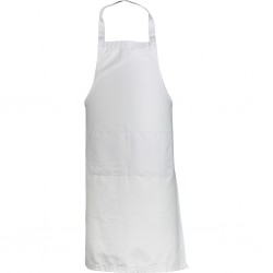 GREMBIULE DA CUCINA CLASSICO IN 65% POLIESTERE - 35% COTONE (240 Bianco