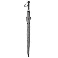 tessuto realizzato dal riciclo delle bottiglie in PET (RPET), struttura in fibra di vetro, puntale in plastica, manico rivestito in gomma, laccio da polso, apertura automatica. Con bordo catarifrangente GR (grigio)