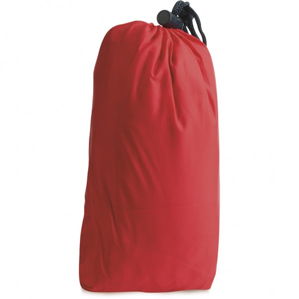 tasche laterali oblique e tascone centrale con zip, polsini con elastici R (rosso)