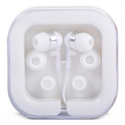 AURICOLARI CON MICROFONO IN PLASTICA Bianco