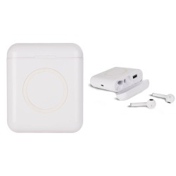 AURICOLARI BLUETOOTH CON CARICATORE USB E WIRELESS IN PLASTICA