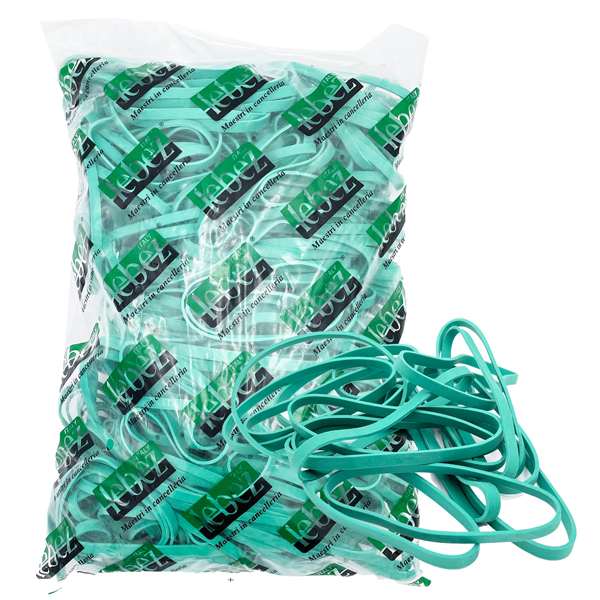 Elastico fettuccia - diametro 12 x 0,8 cm - 1 kg - gomma - verde - Lebez Elastico fettuccia - diametro 12 x 0,8 cm - 1 kg - gomma - verde - Lebez