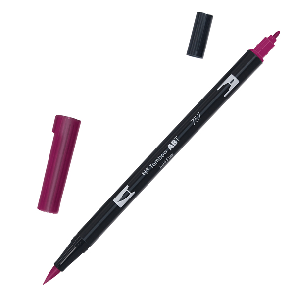 Pennarello Dual Brush 757 - port red - Tombow Pennarello Dual Brush 757 - port red - Tombow