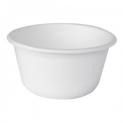 Coppetta porta salse monouso in canna da zucchero - 60 ml - bianco - Signor Bio - conf. 100 pezzi