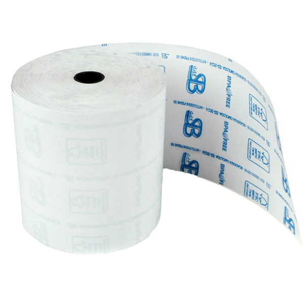 Rotolo registratore cassa - 80 mm x 80 m - 55 gr - diametro esterno 77 mm - anima 12 mm - carta termica BPA free - Sabacart - blister 10 pezzi