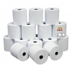 Rotolo registratore cassa - 57,5 mm x 20 m - 60 gr - diametro esterno 50 mm - anima 12 mm - carta pura cellulosa - Sabacart - blister 10 pezzi