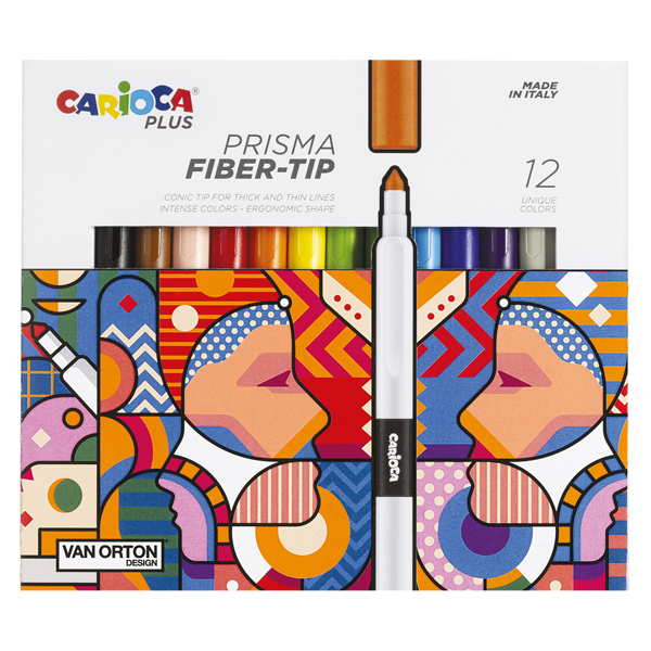Pennarello Prisma - punta 3,7 mm - colori assortiti - Carioca Plus - conf. 12 pezzi Pennarello Prisma - punta 3,7 mm - colori assortiti - Carioca Plus - conf. 12 pezzi