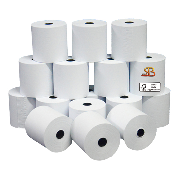 Rotolo per calcolatrice - 57 mm x 28 m - 55 gr - diametro esterno 58 mm - anima 12 mm - carta neutra - Sabacart - blister 10 pezzi