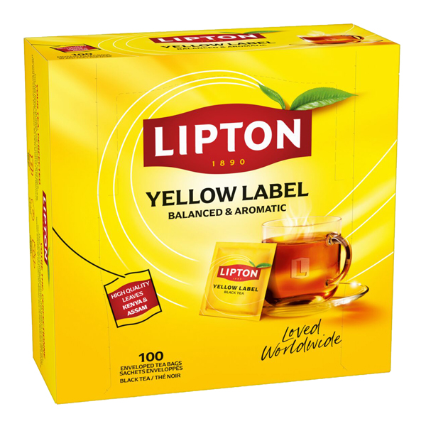 Tè nero - Yellow Label - in filtro - Lipton - conf. 100 pezzi Tè nero - Yellow Label - in filtro - Lipton - conf. 100 pezzi