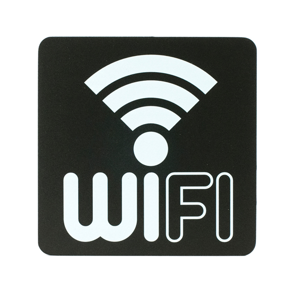 Pittogramma adesivo - Wifi - 16 x 16 cm - PVC - nero/bianco - Stilcasa Pittogramma adesivo - Wifi - 16 x 16 cm - PVC - nero/bianco - Stilcasa