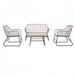 Salotto Cebu - polyrattan naturale - Garden Friend - set 4 elementi