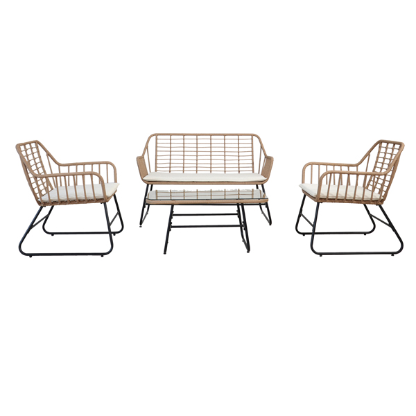 Salotto Cebu - polyrattan naturale - Garden Friend - set 4 elementi Salotto Cebu - polyrattan naturale - Garden Friend - set 4 elementi