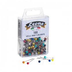 Spillo con testa di plastica colorata - inox - Leone - conf. 100 pezzi