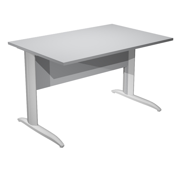 Scrivania lineare Easy - 120 x 80 x 72 cm - Grigio/grigio alluminio Scrivania lineare Easy - 120 x 80 x 72 cm - Grigio/grigio alluminio