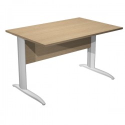 Scrivania lineare Easy - 120 x 80 x 72 cm - Rovere/grigio alluminio
