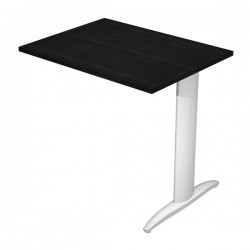 Allungo reversibile dx/sx per scrivanie Easy - 80 x 60 cm - Nero venato/grigio alluminio