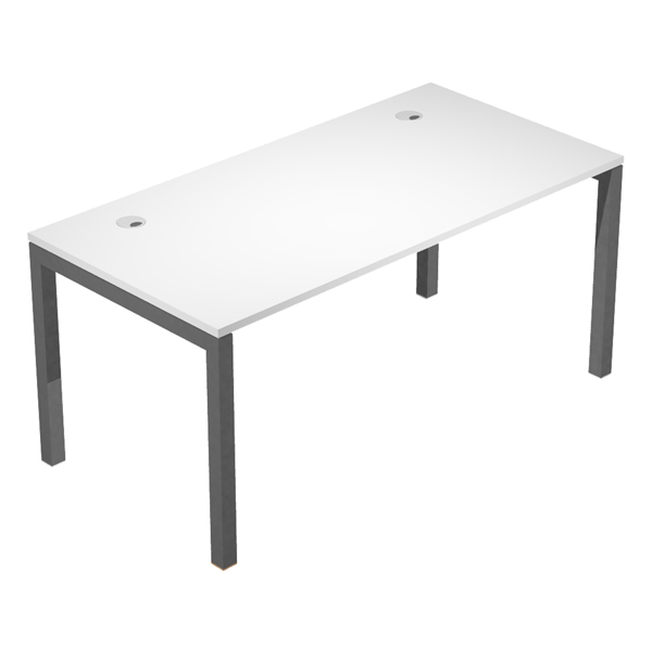 Scrivania singola Agorà - 140 x 80 x 74,6 cm - Bianco/antracite Scrivania singola Agorà - 140 x 80 x 74,6 cm - Bianco/antracite