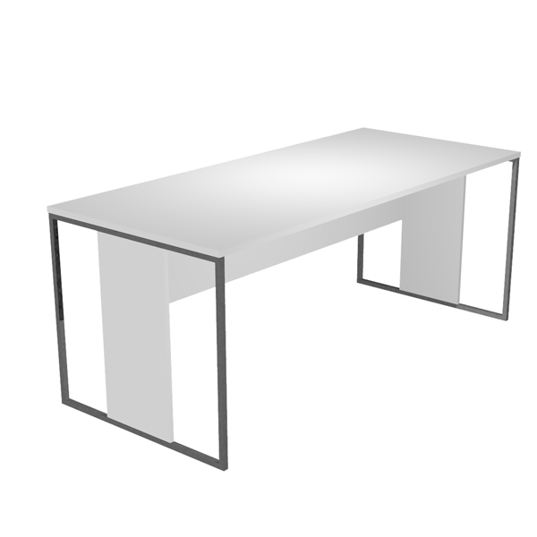 Scrivania singola Essence - 120 x 80 cm - Bianco - Gamba antracite Scrivania singola Essence - 120 x 80 cm - Bianco - Gamba antracite