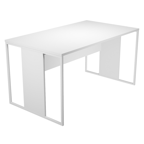Scrivania singola Essence - 140 x 80 cm - Bianco - Gamba bianco Scrivania singola Essence - 140 x 80 cm - Bianco - Gamba bianco
