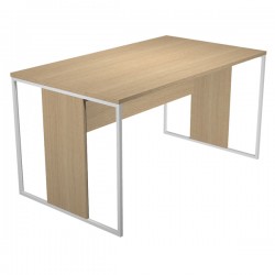 Scrivania singola Essence - 160 x 80 cm - Rovere - Gamba bianco