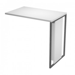 Allungo reversibile dx/sx Essence - 80 x 50 cm - Bianco - Gamba antracite