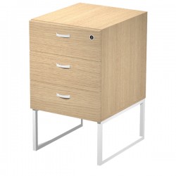 Cassettiera Essence - 3 cassetti - con supporto metal - 41,5 x 49,5 x 57,6 cm - Rovere/Bianco