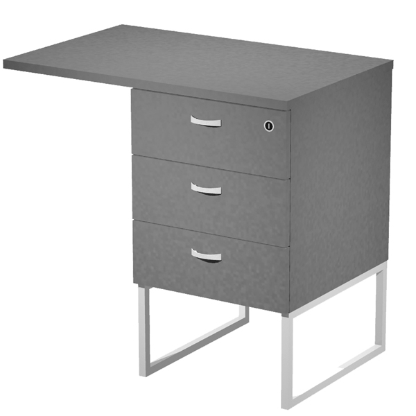 Cassettiera Essence - 3 cassetti - con supporto metal e top - 41,5 x 49,5 x 57,6 cm - Antracite/Bianco Cassettiera Essence - 3 cassetti - con supporto metal e top - 41,5 x 49,5 x 57,6 cm - Antracite/Bianco