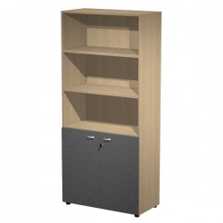 Armadio alto con ante inferiori Essence - con serratura - 90 x 45 x 200 cm - rovere/antracite