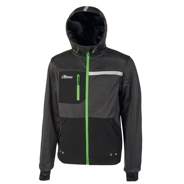 Felpa Galaxy - taglia L - nero/verde - U-Power Felpa Galaxy - taglia L - nero/verde - U-Power