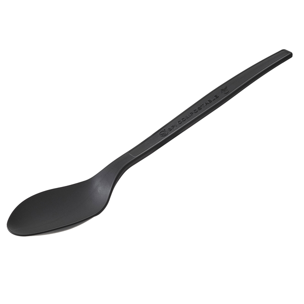Cucchiaio monouso in CPLA - 16 cm - nero - Leone - conf. 50 pezzi Cucchiaio monouso in CPLA - 16 cm - nero - Leone - conf. 50 pezzi