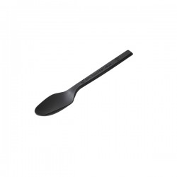 Cucchiaino monouso in CPLA - 10 cm - nero - Leone - conf. 100 pezzi